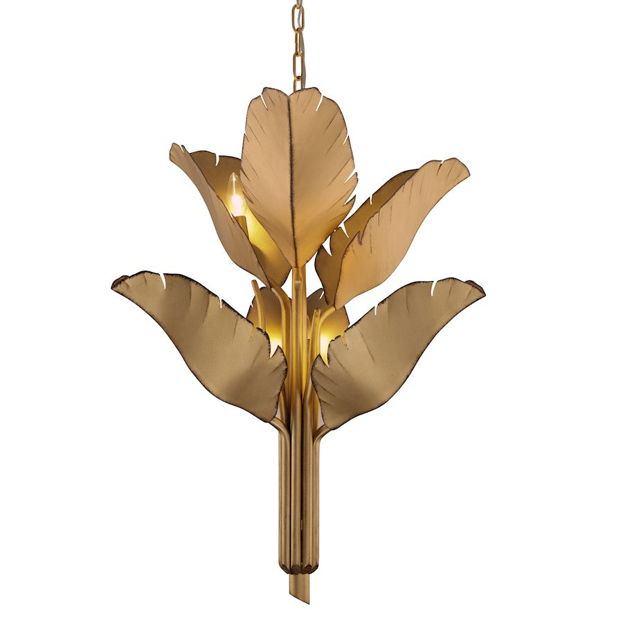 Varaluz Banana Leaf 6 Light Chandelier, Gold - 901C06GO