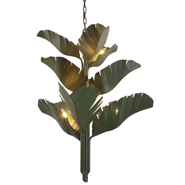 Varaluz Banana Leaf 9 Light Chandelier, Natural Green - 901C09