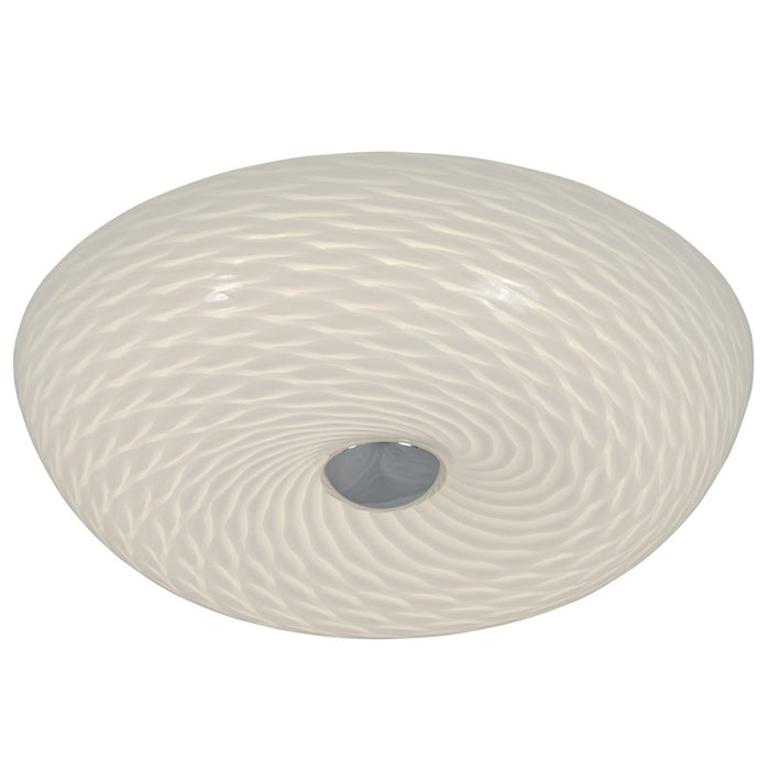 Varaluz Swirled 2 Light Flush Small, Chrome/French Feather Glass