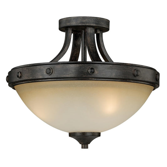 Vaxcel Halifax 2 Light Semi-Flush Mount, Aged Walnut