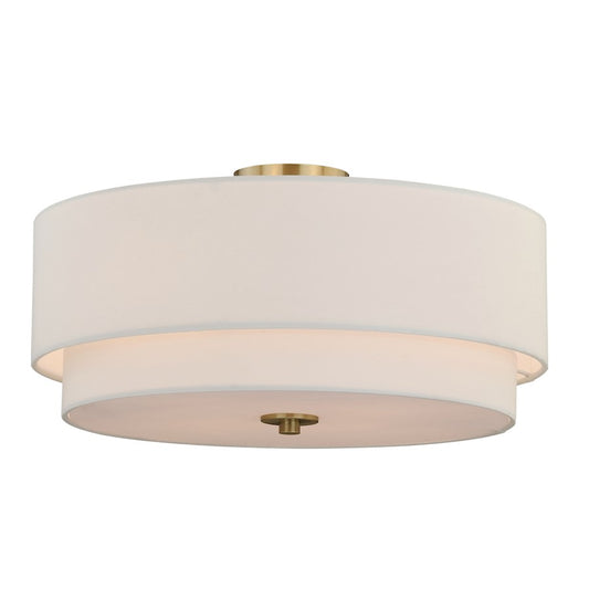 Vaxcel Burnaby 4 Light Semi-Flush Mount, Matte Brass