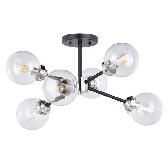 Vaxcel Orbit Semi-Flush Mount, Satin Nickel