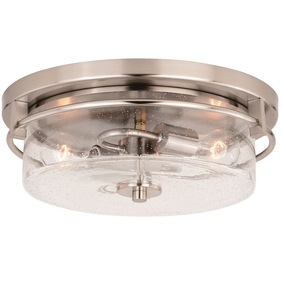 Vaxcel Addison 15" Flush Mount, Satin Nickel