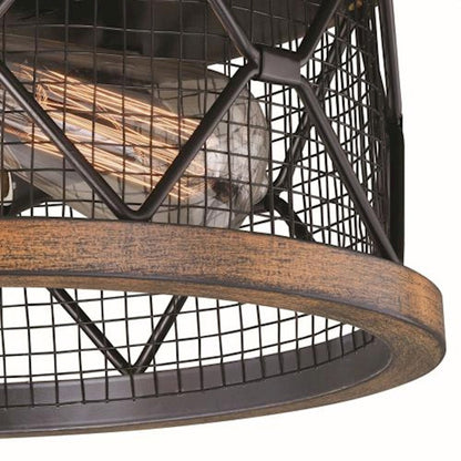 Vaxcel Bremerton 13" Industrial Cage Drum Flush Mount, Bronze