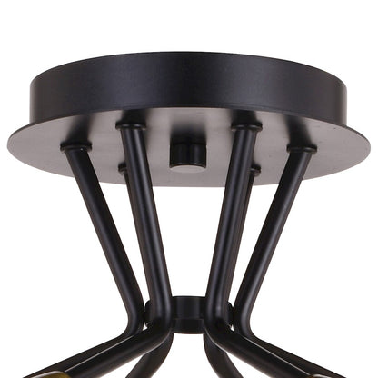 Vaxcel Ellis 6 Light 16.25" Semi-Flush Mount, Matte Black/Satin Brass