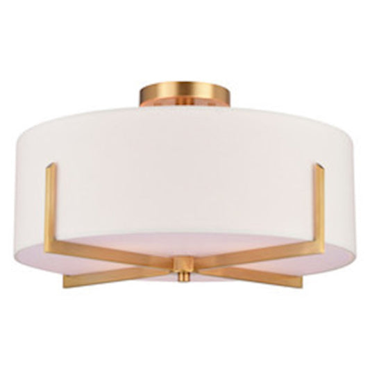 Vaxcel Surrey 4 Light 18" Semi Flush Mount, Natural Brass/White - C0277