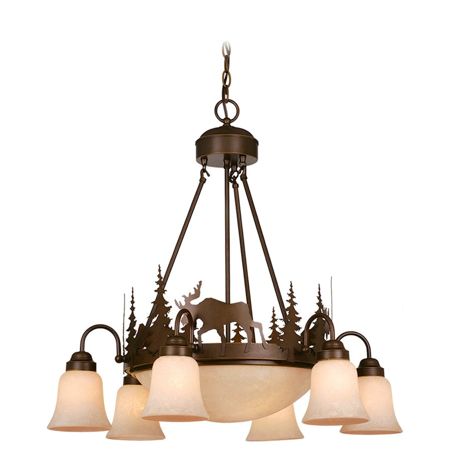 9 Light Chandelier, Burnished Bronze