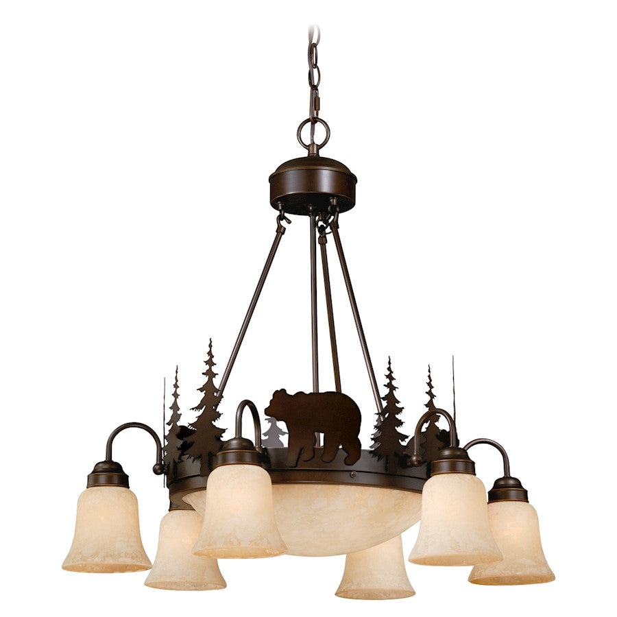 9 Light Chandelier, Burnished Bronze