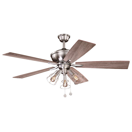 Vaxcel Clybourn 52" Ceiling Fan, Satin Nickel