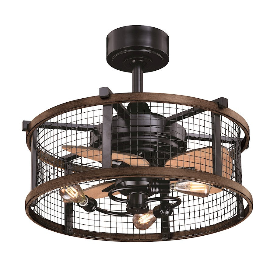 Vaxcel Humboldt 3 Light 21" Ceiling Fan, Bronze and Burnished Teak