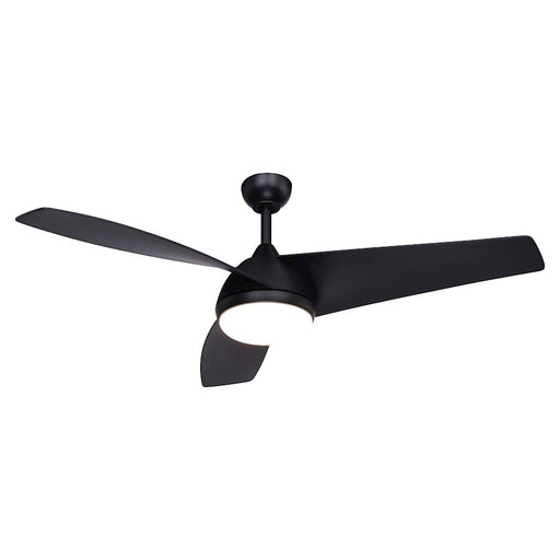 Vaxcel Odell 1 Light 52" Ceiling Fan, Black/White Frosted - F0096