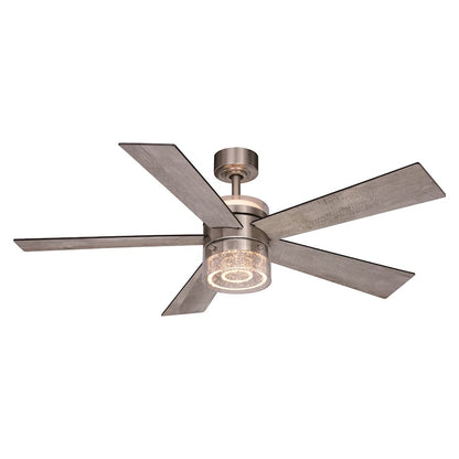 Vaxcel Ashford 1 Light 52" Ceiling Fan, Brushed Nickel/White