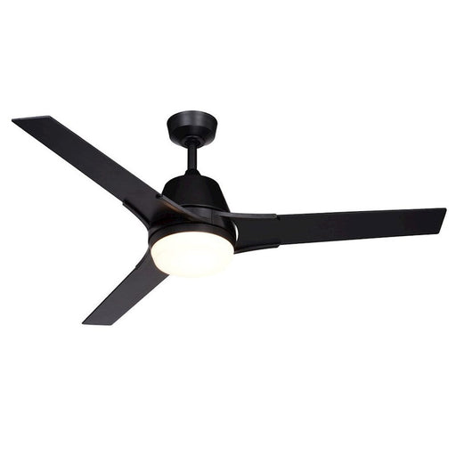 Vaxcel Crescent 52" Ceiling Fan, Black/White Frosted Opal Glass - F0108