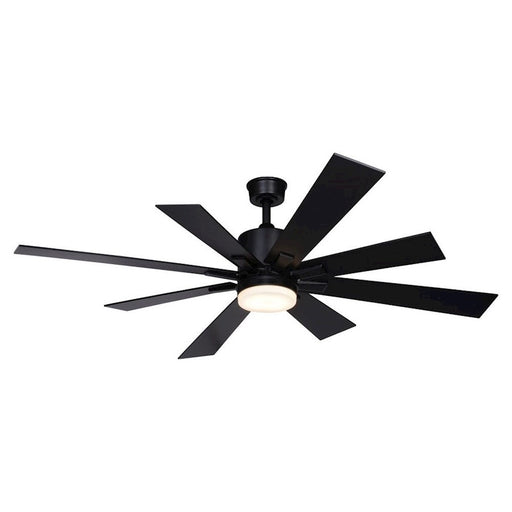 Vaxcel Crawford 60" Ceiling Fan, Black/White Frosted Opal Glass - F0109