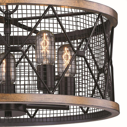 5 Light Drum Chandelier, Bronze