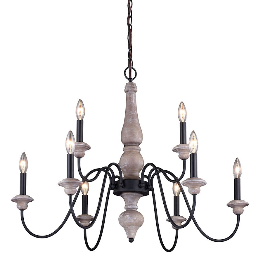 Vaxcel Georgetown 9 Light Chandelier, Gray - H0237