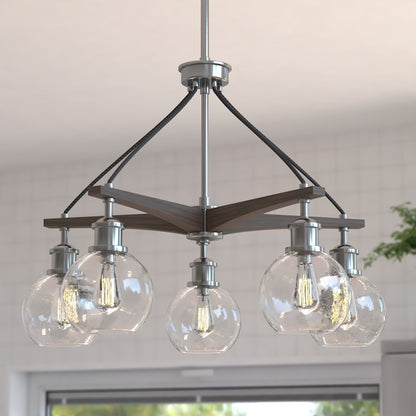 5 Light Chandelier Nickel