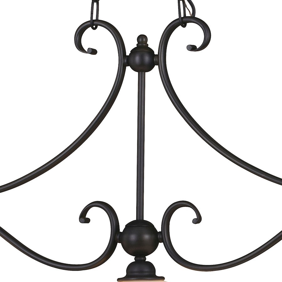 3 Light Linear Chandelier, Bronze