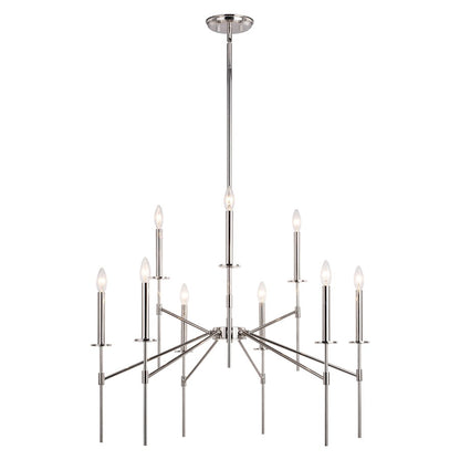 Vaxcel Kedzie 9 Light Chandelier, Polished Nickel - H0260