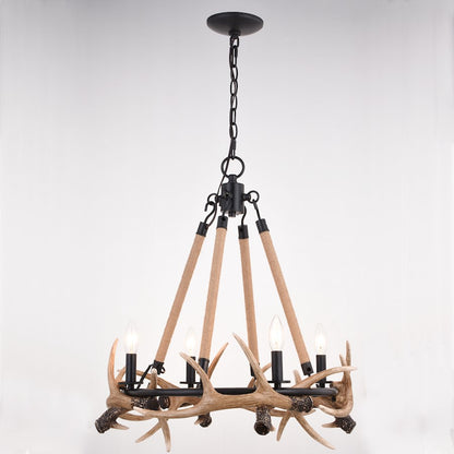 Breckenridge Antler Chandelier, Aged Iron