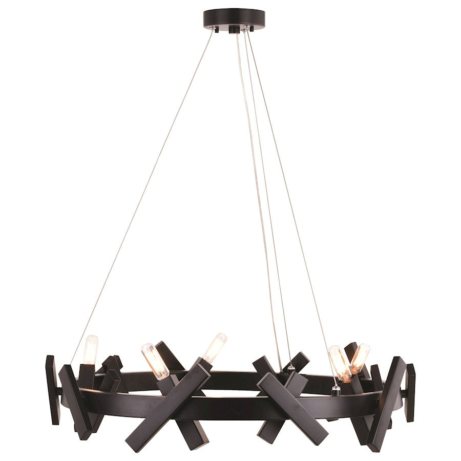 Vaxcel Wells 5 Light 28" Chandelier, Matte Black - H0264