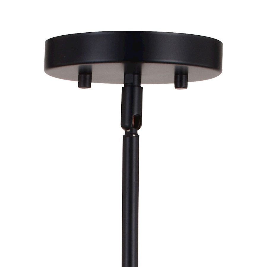 6 Light 28" Chandelier, Matte Black