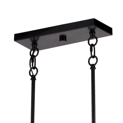 5 Light 36" Linear Chandelier, Matte Black