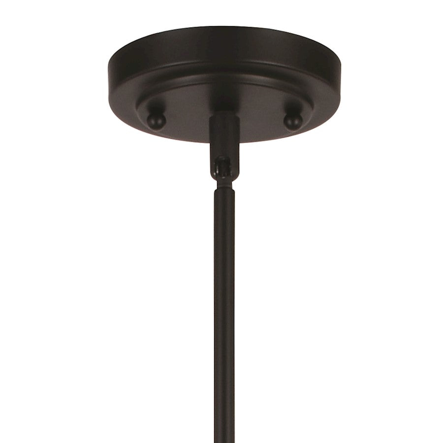 3 Light 35.75" Linear Chandelier, Oil Rubbed Bronze