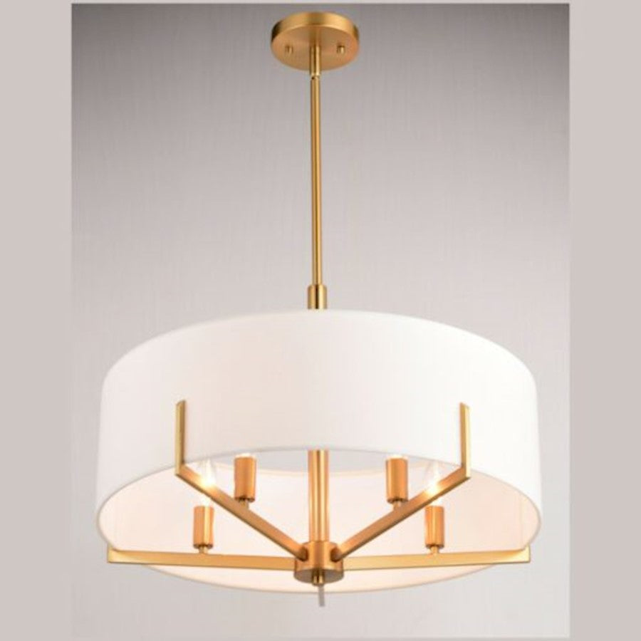 5 Light Chandelier, Brass