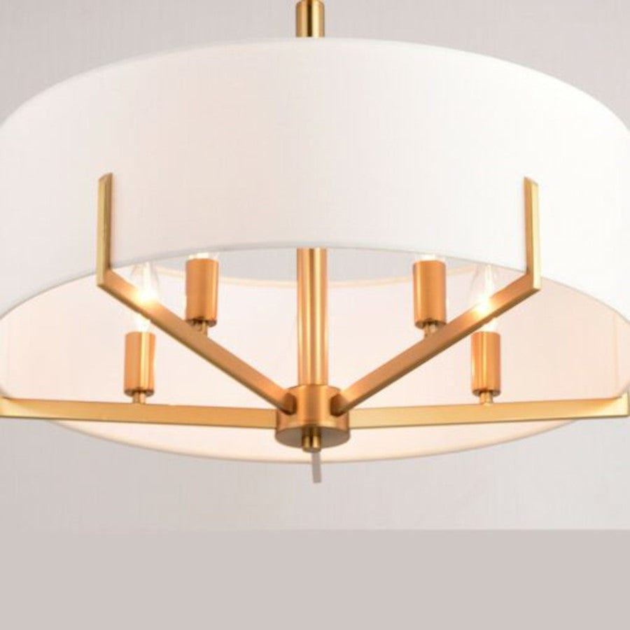 5 Light Chandelier, Brass