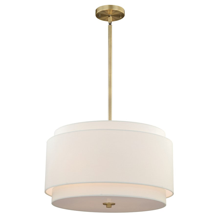 4 Light Pendant, Matte Brass