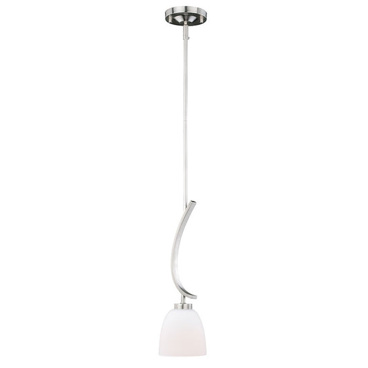 1 Light Mini Pendant, Satin Nickel