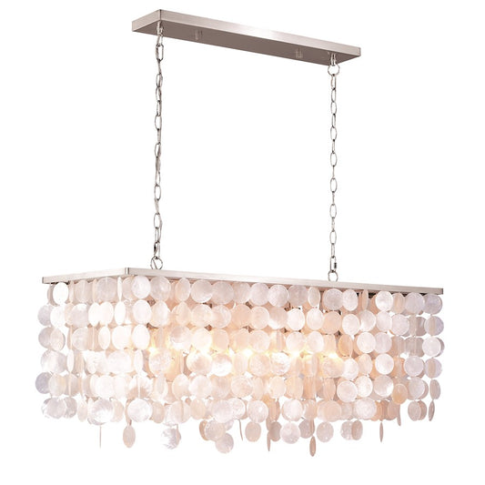 36" Rectangular Pendant, Satin Nickel