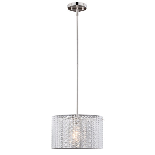 1 Light 12" Pendant, Satin Nickel