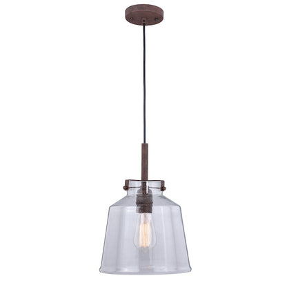 1 Light Pendant, Textured Rustic Bronze