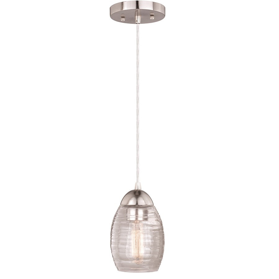 1 Light Mini Pendant, Satin Nickel