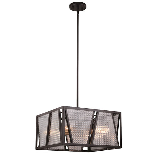 Vaxcel Oslo 4 LT Dual Mount Pendant/Semi-Flush Mount, Black/Brass