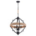 Vaxcel Beaumont 4 Light 20" Pendant, Natural Rope/Gray - P0308