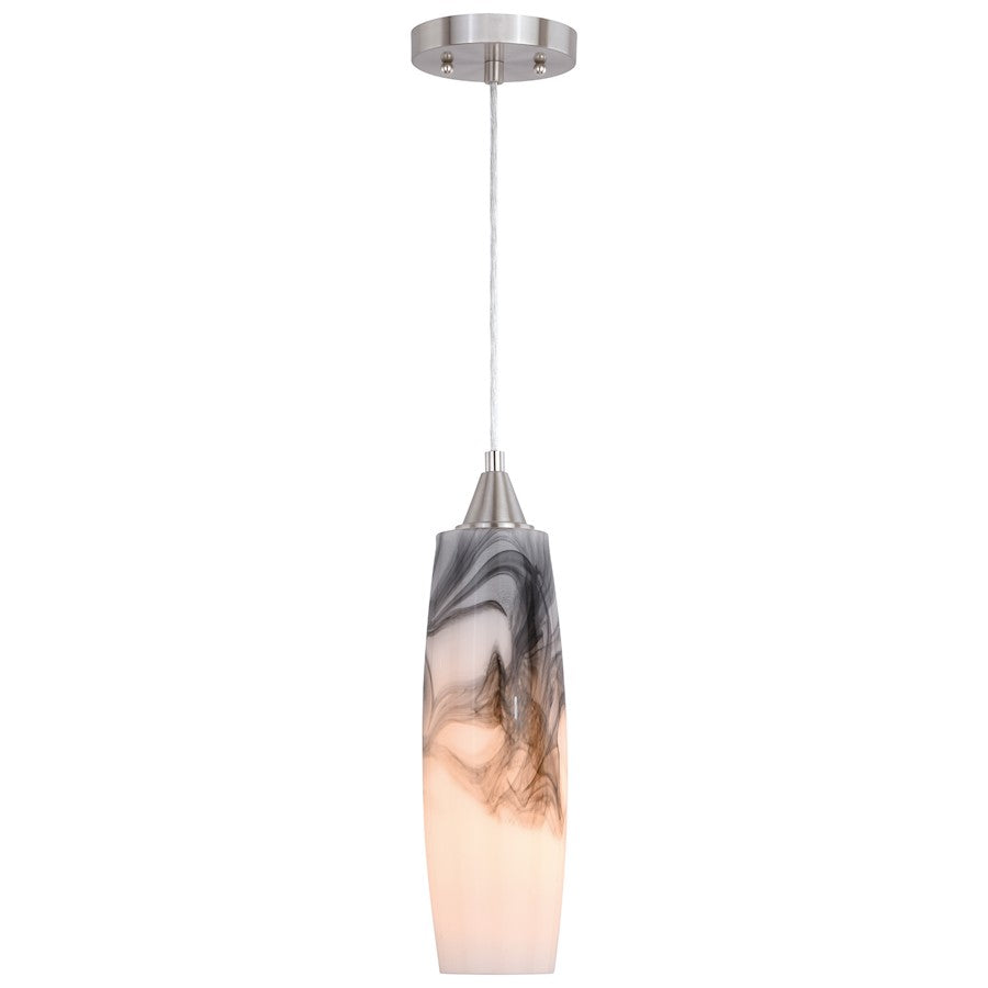 Vaxcel Milano 1 Light 4" Mini Pendant, London Fog Glass, Bronze - P0327