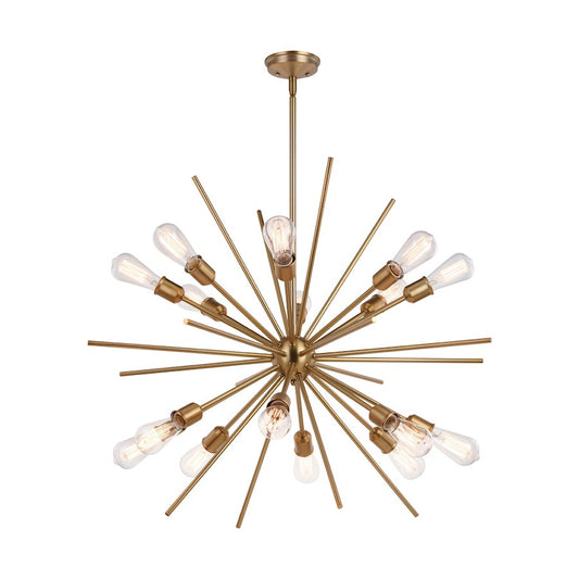 Vaxcel Estelle 16 Light 36" Pendant, Natural Brass - P0344