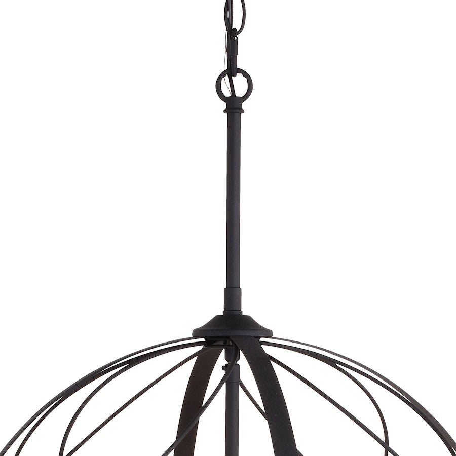 5 Light 21.25" Orb Pendant, Black