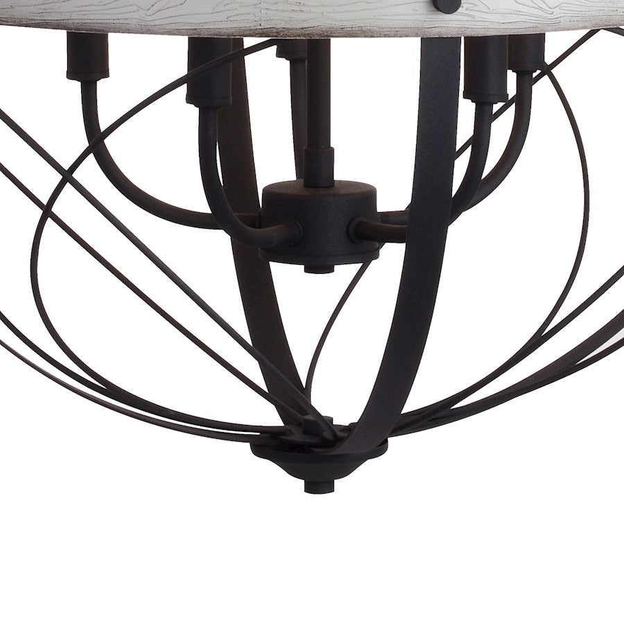 5 Light 21.25" Orb Pendant, Black