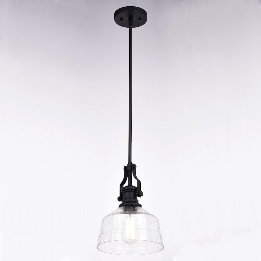 1 Light 9" Mini Pendant, Matte Black