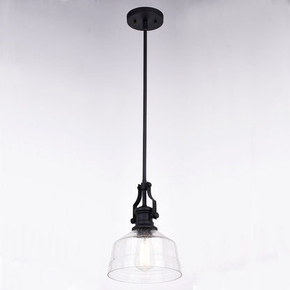 1 Light 9" Mini Pendant, Matte Black