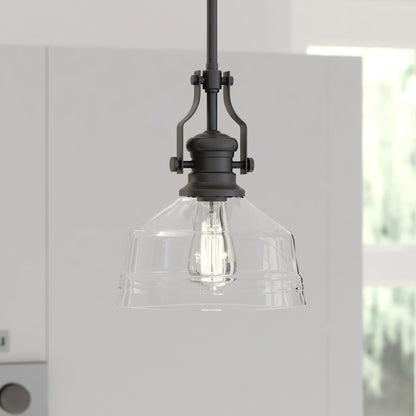 1 Light 9" Mini Pendant, Matte Black