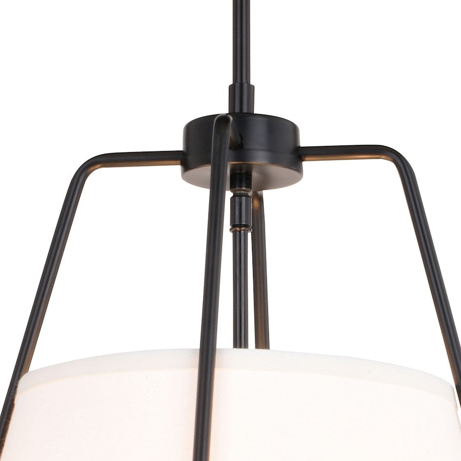 3 Light 16.75" Pendant, Matte Black