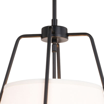 3 Light 16.75" Pendant, Matte Black