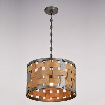 1 Light 15.75" Pendant, Vintage Steel