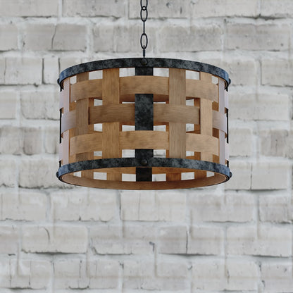 1 Light 15.75" Pendant, Vintage Steel