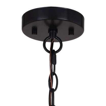 4 Light Pendant, Black/Washed Ash